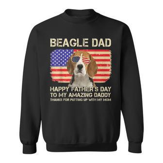 Beagle Dad Happy Fathers Day To My Amazing Daddy Dog Sweatshirt - Monsterry DE