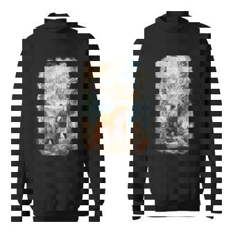 Bear And Fox Mountain Hiker Nature Camping Outdoors Retro Sweatshirt - Thegiftio UK