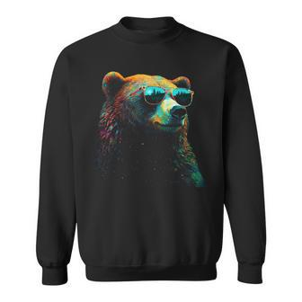Bear Sunglasses Animal Colourful Forest Animals Bear Sweatshirt - Monsterry DE
