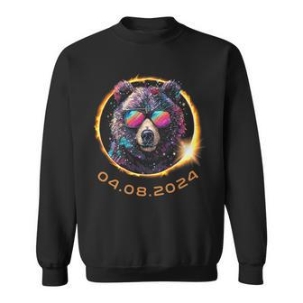 Bear With Sunglasses Total Solar Eclipse 2024 Sweatshirt - Monsterry