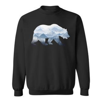 Bear Surreal Mountain Outdoor Nature Wildlife Animal Vintage Sweatshirt - Thegiftio UK