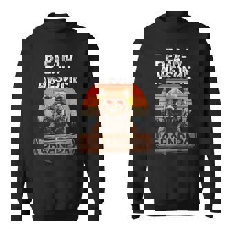 Bear-Y Awesome Grandpa Saying Bear Vintage Grandfather Sweatshirt - Seseable