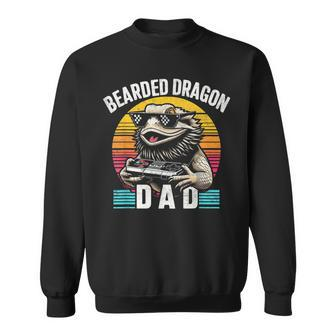 Bearded Dragon Dad Vintage Video Game Lizard Reptile Lover Sweatshirt - Thegiftio UK