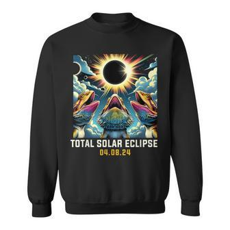 Bearded Dragon Howling At Solar Eclipse Sweatshirt - Seseable
