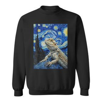 Bearded Dragon Starry Night Van Gogh Style Sweatshirt - Seseable