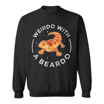 Beardie Lizard Puns Weirdo With A Beardo Bearded Dragon Sweatshirt - Monsterry UK