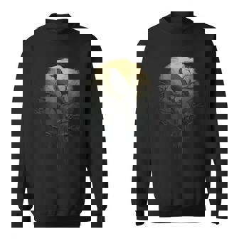 Beautiful Black Crow Raven Bird Silhouette Sweatshirt - Thegiftio