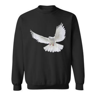 Beautiful Flying Peaceful White Dove Photo Silhouette Sweatshirt - Monsterry DE