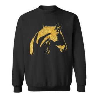 Beautiful Horse For Girls Women Men Gold Sweatshirt | Mazezy