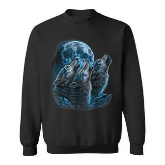 Beautiful Night Time Wolf Howling At Moon Sweatshirt - Monsterry