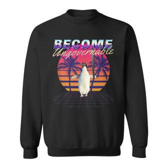 Become Ungovernable Machete Penguin Meme Vaporwave Sweatshirt - Monsterry CA