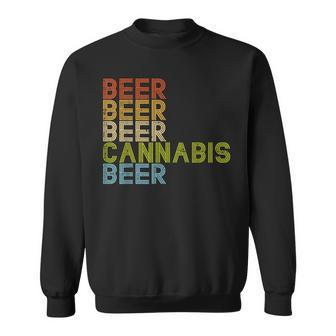 Beer Cannabis Drinking Retro Weed Marijuana 420 Stoner Sweatshirt - Thegiftio UK