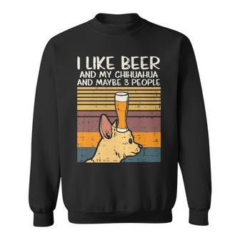 Beer Chihuahua 3 People Chiwawa Pet Drinking Dog Lover Sweatshirt | Mazezy UK