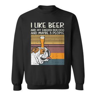 Beer English Bulldog 3 People Drinking Dog Lover Sweatshirt | Mazezy