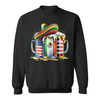Beer Mexican Usa Flag Cinco De Mayo Drinking Party Women Sweatshirt - Seseable