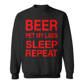 Beer Pet Labs Sleep Repeat Red CDogLove Sweatshirt - Monsterry UK