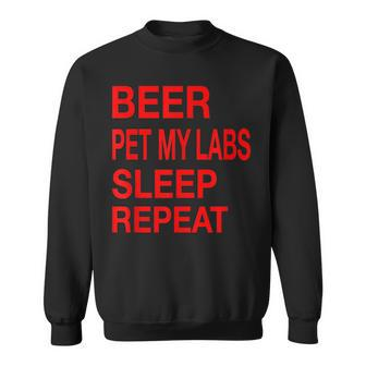 Beer Pet Labs Sleep Repeat Red LDogLove Sweatshirt - Monsterry AU