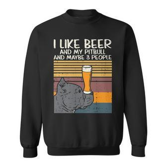 Beer Pitbull 3 People Drinking Pitties Dog Lover Owner Gif Sweatshirt | Mazezy
