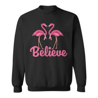 Believe Breast Cancer Flamingo Awareness Pink Ribbon Sweatshirt | Mazezy CA