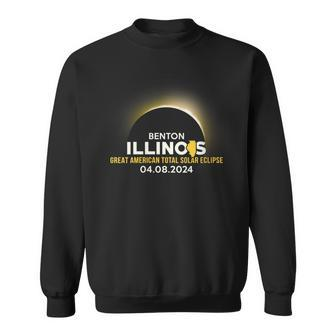 Benton Illinois Il Total Solar Eclipse 2024 Sweatshirt - Seseable