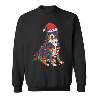 Bernese Mountain Santa Christmas Lights Dog Lover Pajama Sweatshirt - Thegiftio UK
