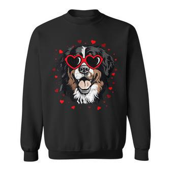 Bernese Mountain Valentine Heart Cute Dog Lovers Sweatshirt | Mazezy