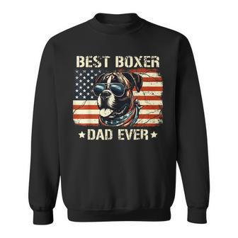 Best Boxer Dad Ever American Flag Dog Lover Father's Day Sweatshirt - Thegiftio UK