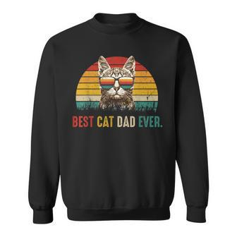 Best Cat Dad Ever Fathers Day Vintage Cat Daddy Sweatshirt - Monsterry DE