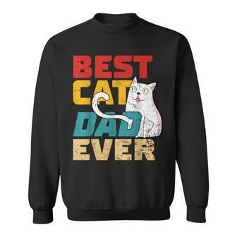 Best Cat Dad Ever Cat Dad Cat Lover Father Day Vintage Sweatshirt - Seseable