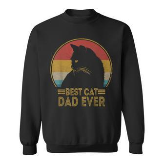 Best Cat Dad Ever Retro Sunset Daddy Cat Father's Day Sweatshirt - Monsterry DE
