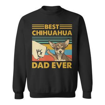 Best Chihuahua Dad Ever Retro Vintage Sunse Sweatshirt | Mazezy AU