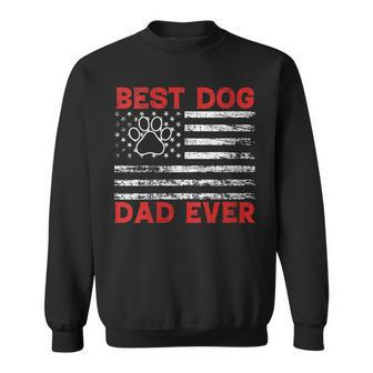 Best Dog Dad Ever American Flag Happy Fathers Day Puppy Sweatshirt - Thegiftio UK