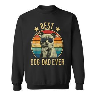 Best Dog Dad Ever Staffordshire Bull Terrier Father's Day Sweatshirt - Monsterry