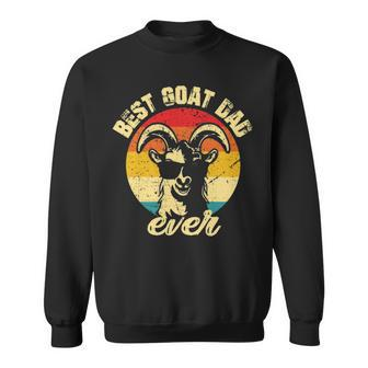 Best Goat Dad Ever Face Retro Vintage Sunset Sweatshirt | Mazezy