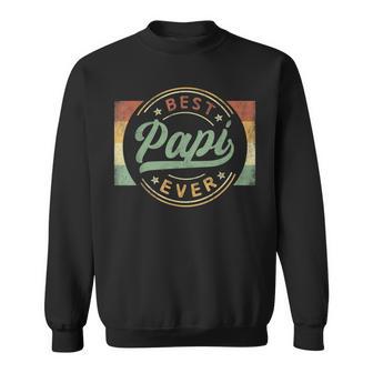 Best Papi Ever Emblem Father's Day Papi Grandpa Sweatshirt - Seseable