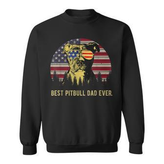 Best Pitbull Dad Ever American Flag 4Th Of July Sweatshirt - Monsterry AU