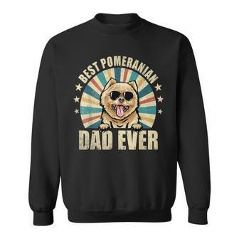 Best Pomeranian Dad Ever Vintage Dog Lover Sweatshirt - Seseable