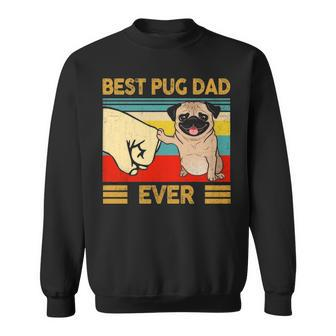 Best Pug Dad Ever Retro Vintage Fun Daddy Father's Day Sweatshirt | Mazezy