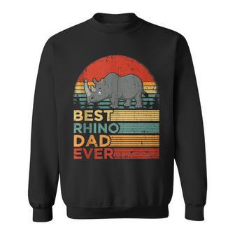 Best Rhino Dad Ever Vintage Rhino Father's Day Sweatshirt - Monsterry