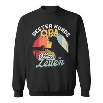 Bester Hunde Opa Aller Zeiten Retro Sweatshirt, Lustiges Haustier Großvater Geschenk - Seseable