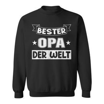 Bester Opa Vater Der Welt Vintage Retro Father's Day Black Sweatshirt - Seseable