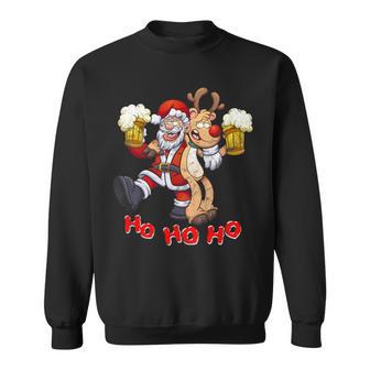 Betrunkener Weihnachtsmann Mit Rudolf Dem Rentier Xmas Sweatshirt - Seseable