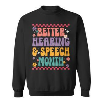 Better Hearing And Speech Month Speech Therapist Retro Sweatshirt - Monsterry DE