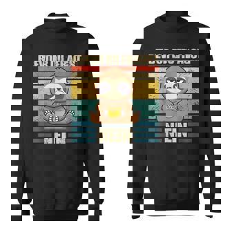 Bevor Du Fragst Nein Faultier Ich Hasse Menschen German Black Sweatshirt - Seseable