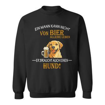 Bier Und Coole Hunde Lustiger Spruch Papa Labrador Gassi Sweatshirt - Geschenkecke