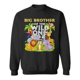 Big Brother Of The Wild One Birthday Animal Safari Jungle Sweatshirt - Thegiftio UK