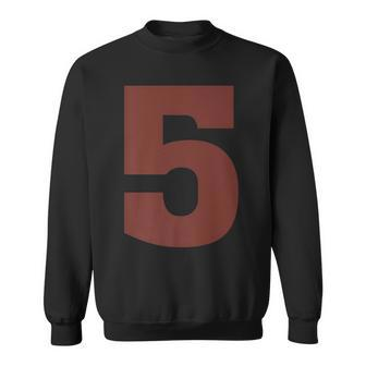 Big Maroon Color Dark Red Number 5 Five Sweatshirt - Monsterry AU