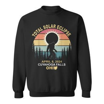 Bigfoot Cuyahoga Falls Ohio Total Solar Eclipse 2024 Sweatshirt - Monsterry