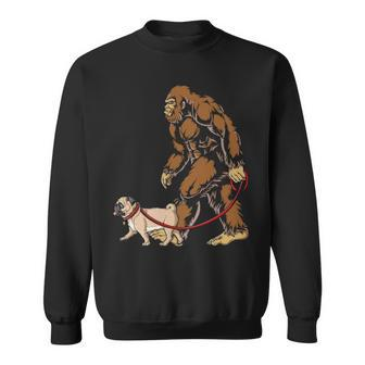 Bigfoot Dog Walk Pug Sweatshirt | Mazezy CA