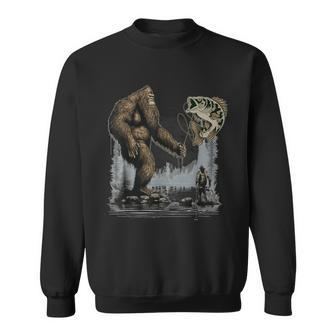 Bigfoot Fishing Sasquatch Fish Sweatshirt - Monsterry